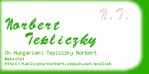 norbert tepliczky business card